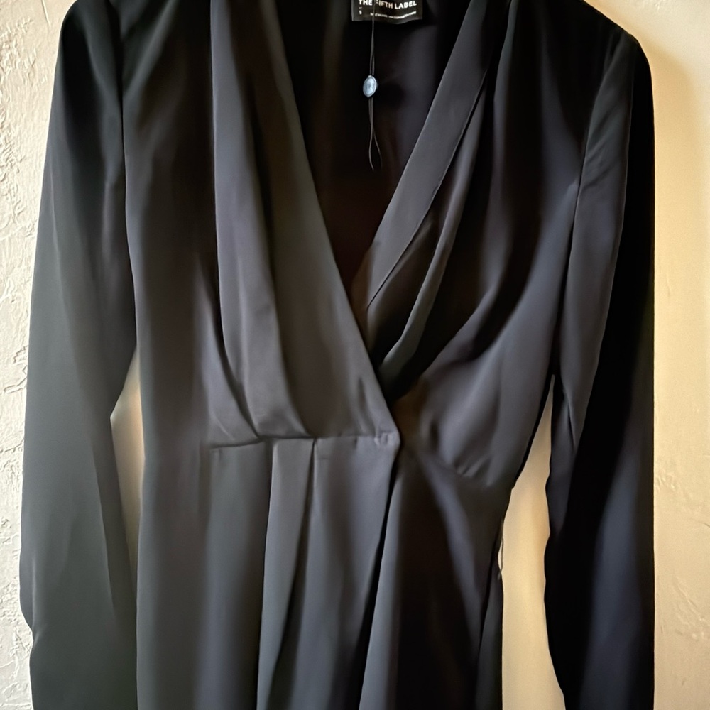 The Fifth Label Black Long Sleeve Wrap Romper Size S